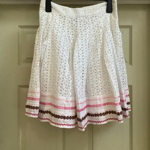 Willi Smith Cotton Full Eyelet White Skirt